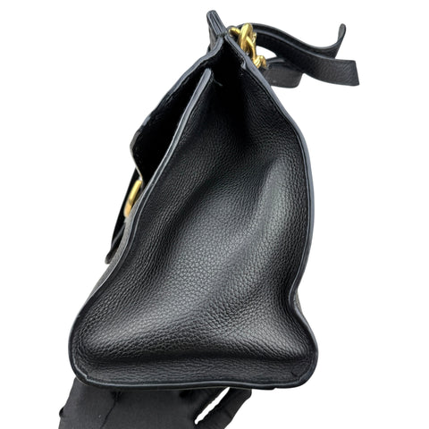 Gucci  Marmont GG Top Handle Flap Bag Black Leather