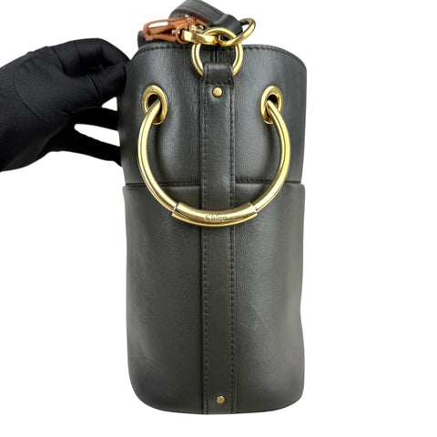 Chloé Roy Bucket Bag Medium Green Leather
