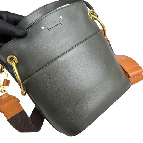 Chloé Roy Bucket Bag Medium Green Leather
