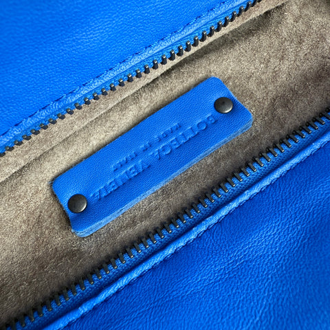 Bottega Veneta Blue Nappa Intrecciato Satchel