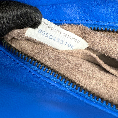 Bottega Veneta Blue Nappa Intrecciato Satchel