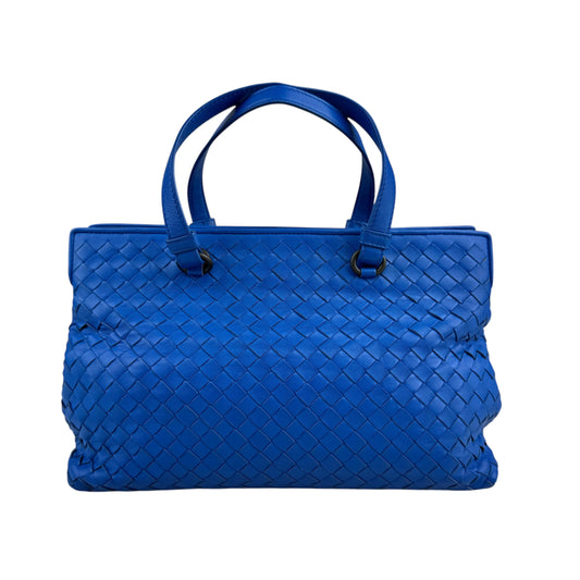 Bottega Veneta Blue Nappa Intrecciato Satchel