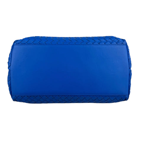 Bottega Veneta Blue Nappa Intrecciato Satchel