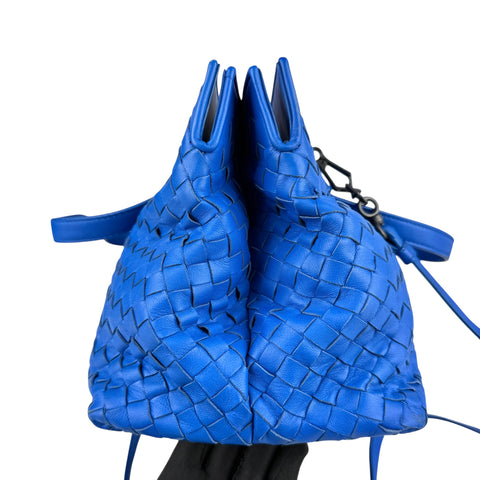 Bottega Veneta Blue Nappa Intrecciato Satchel