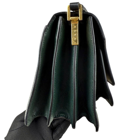 Marni Trunk Black Olive Leather Trunk Handbag