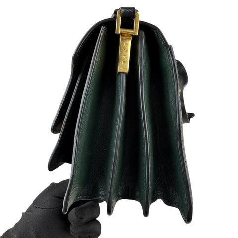 Marni Trunk Black Olive Leather Trunk Handbag