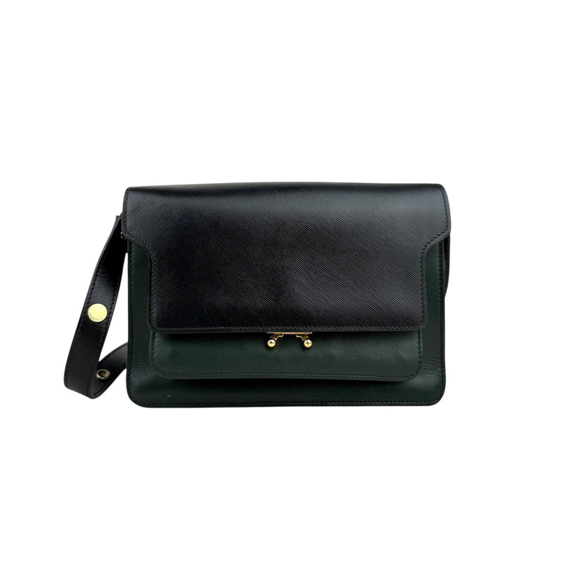 Marni Trunk Black Olive Leather Trunk Handbag