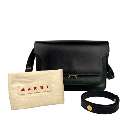 Marni Trunk Black Olive Leather Trunk Handbag