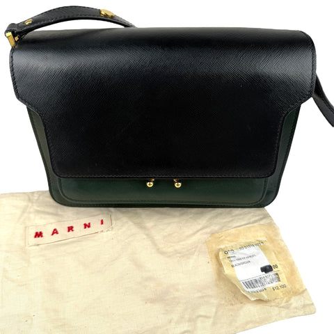 Marni Trunk Black Olive Leather Trunk Handbag
