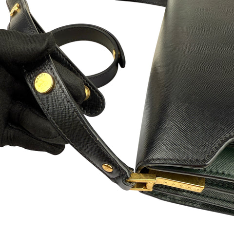 Marni Trunk Black Olive Leather Trunk Handbag