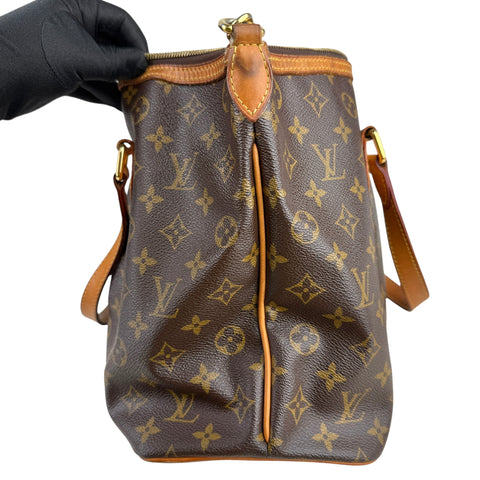 Louis Vuitton Palermo Shoulder Bag PM Brown Canvas
