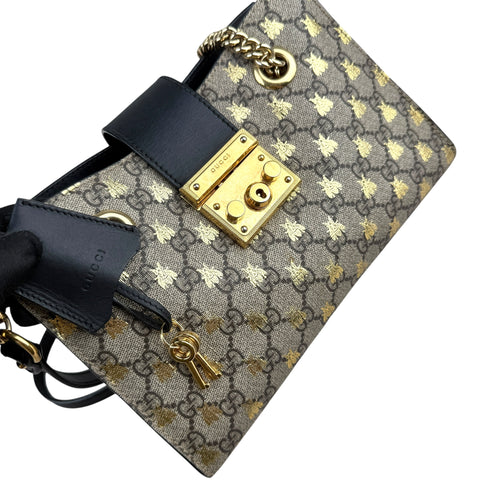 Gucci Padlock Small GG Shoulder Bag Beige