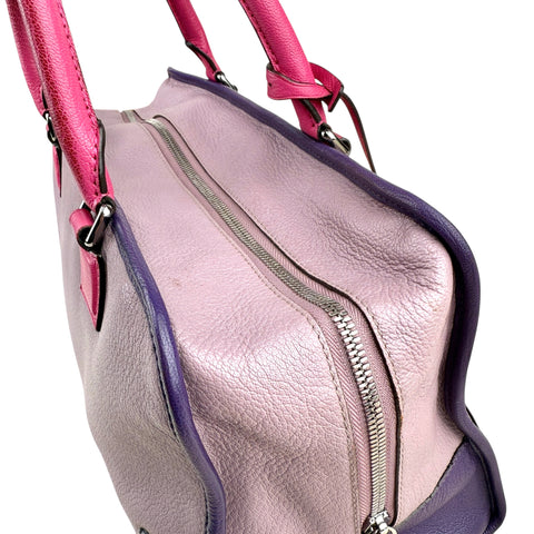 LOEWE Purple Tricolor Goatskin Amazona 36 Pink Handbags
