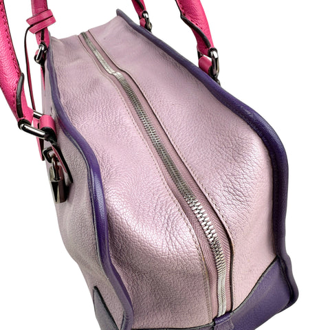 LOEWE Purple Tricolor Goatskin Amazona 36 Pink Handbags