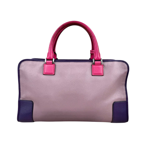 LOEWE Purple Tricolor Goatskin Amazona 36 Pink Handbags