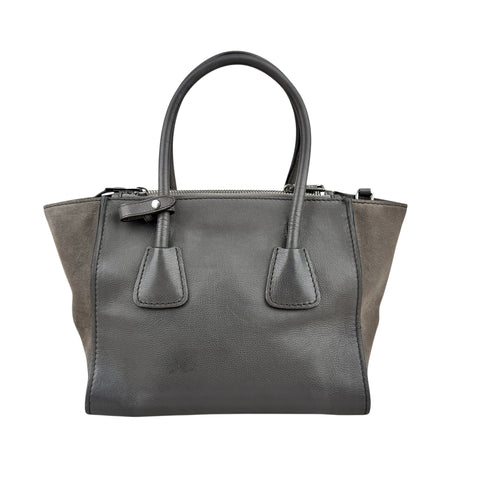 Prada Marmo Glace Leather and Suede Twin Pocket Double Handle Tote Bag