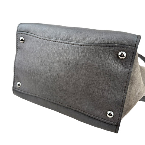 Prada Marmo Glace Leather and Suede Twin Pocket Double Handle Tote Bag