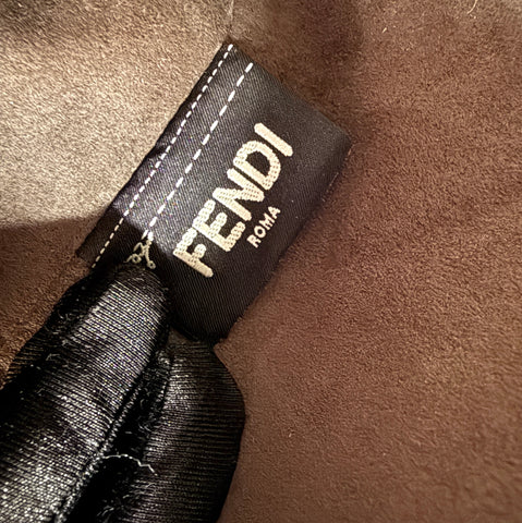Fendi Dotcom Navy Leather Shoulder Bag