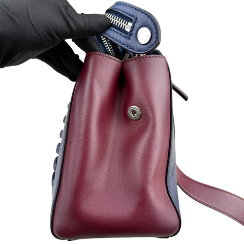 Fendi Dotcom Navy Leather Shoulder Bag