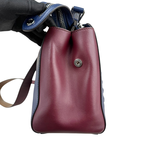 Fendi Dotcom Navy Leather Shoulder Bag