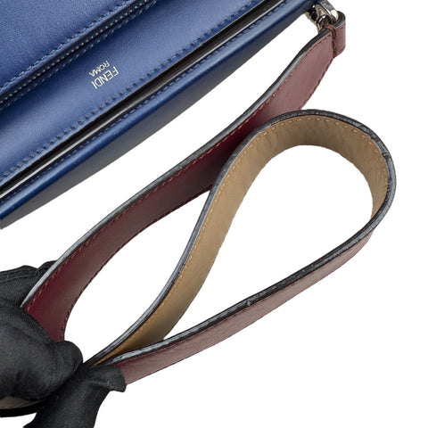 Fendi Dotcom Navy Leather Shoulder Bag