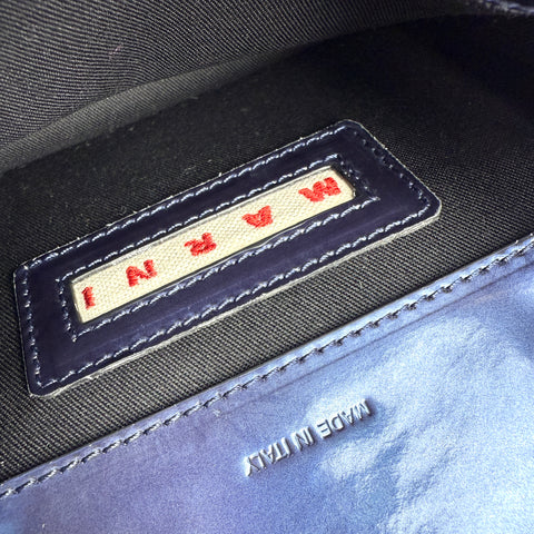 Marni Trunk Bag  Blue Metallic
