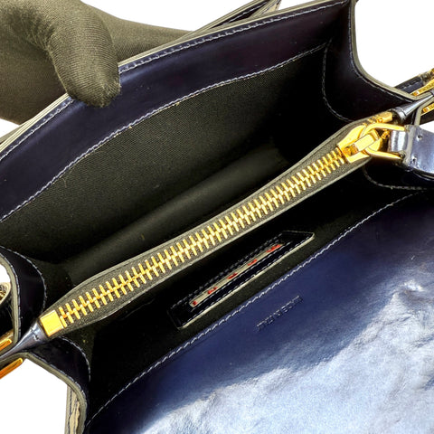 Marni Trunk Bag  Blue Metallic