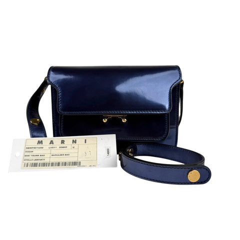 Marni Trunk Bag  Blue Metallic