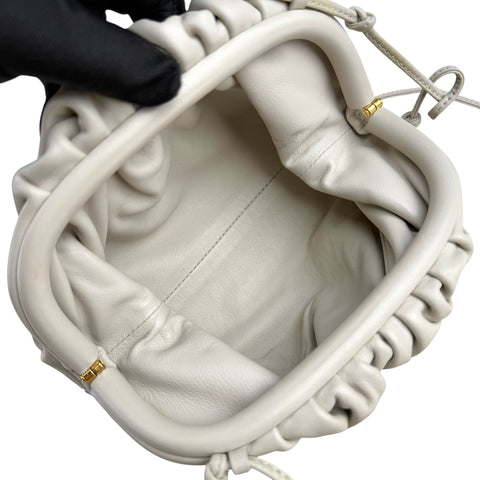 Bottega Veneta Mini The Pouch Shoulder Bag in Ivory Leather