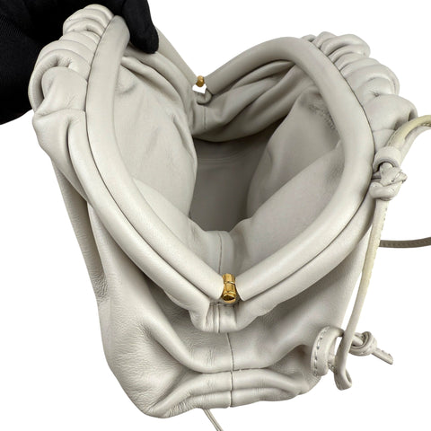 Bottega Veneta Mini The Pouch Shoulder Bag in Ivory Leather