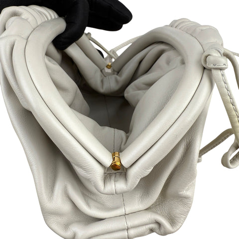 Bottega Veneta Mini The Pouch Shoulder Bag in Ivory Leather