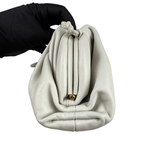 Bottega Veneta Mini The Pouch Shoulder Bag in Ivory Leather