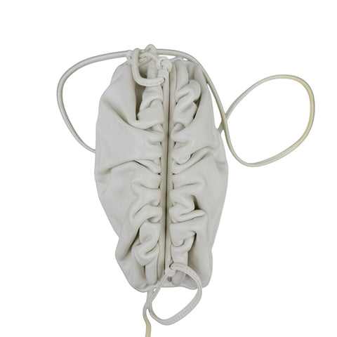 Bottega Veneta Mini The Pouch Shoulder Bag in Ivory Leather