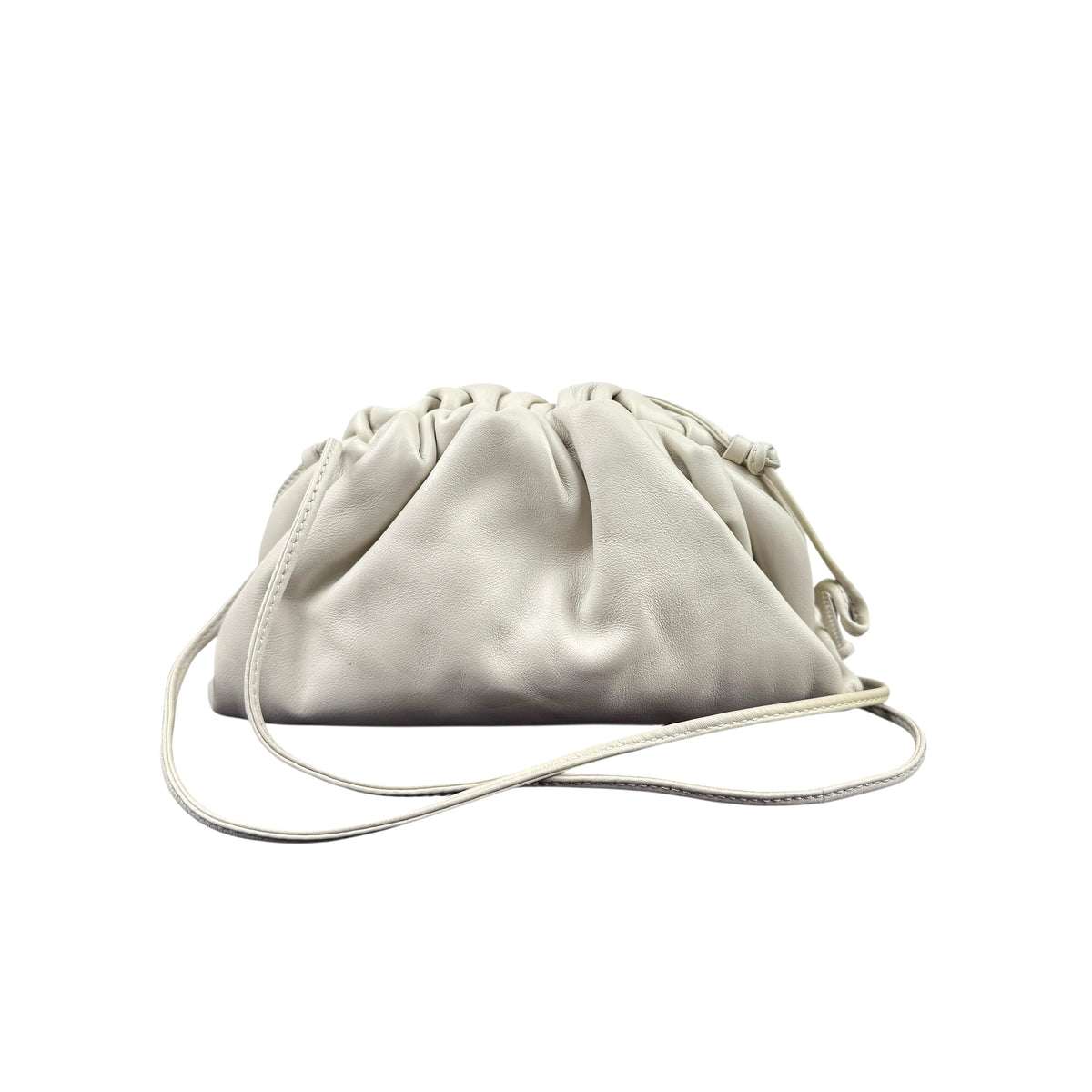 Bottega Veneta Mini The Pouch Shoulder Bag in Ivory Leather