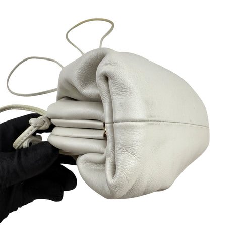 Bottega Veneta Mini The Pouch Shoulder Bag in Ivory Leather
