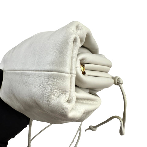 Bottega Veneta Mini The Pouch Shoulder Bag in Ivory Leather
