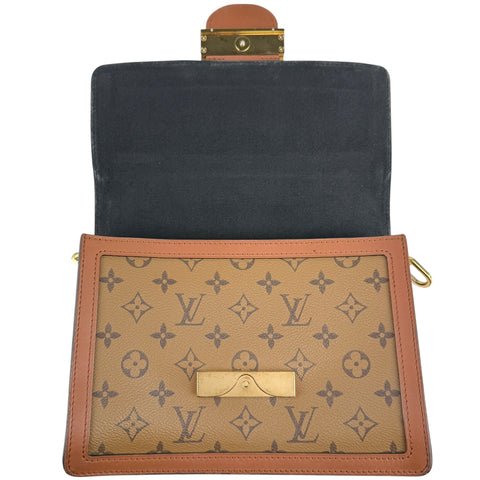 Louis Vuitton LV Dauphine MM Shoulder Bag Monogram Reverse Brown