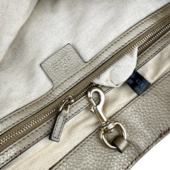 Pre-owned gucci-bella-beige-ebony-original-canvas-gg-tote-bag-front