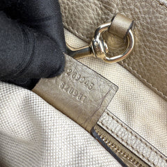 Pre-owned gucci-bella-beige-ebony-original-canvas-gg-tote-bag-front