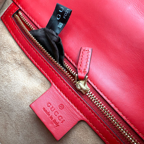 Gucci Sylvie Shoulder Bag Medium Red Leather