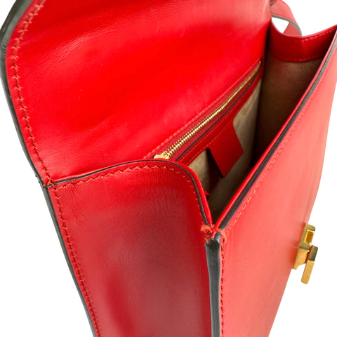 Gucci Sylvie Shoulder Bag Medium Red Leather