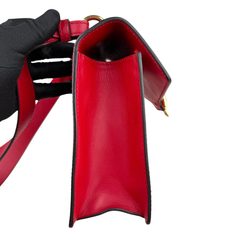 Gucci Sylvie Shoulder Bag Medium Red Leather