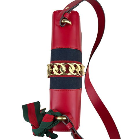 Gucci Sylvie Shoulder Bag Medium Red Leather