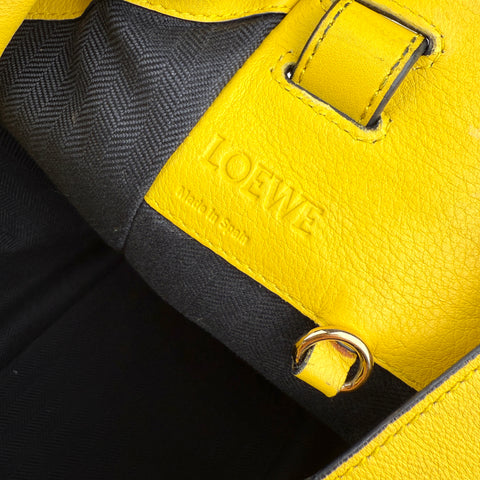 Loewe Hammock Shoulder Bag Handbag Yellow Leather Silvertone