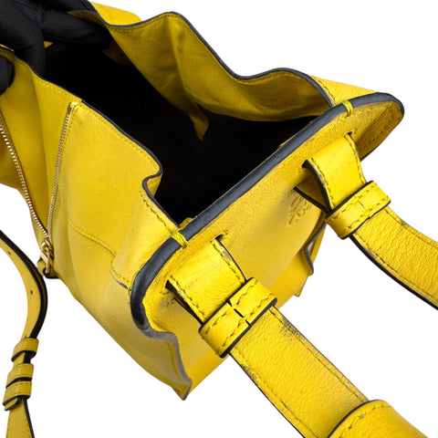 Loewe Hammock Shoulder Bag Handbag Yellow Leather Silvertone