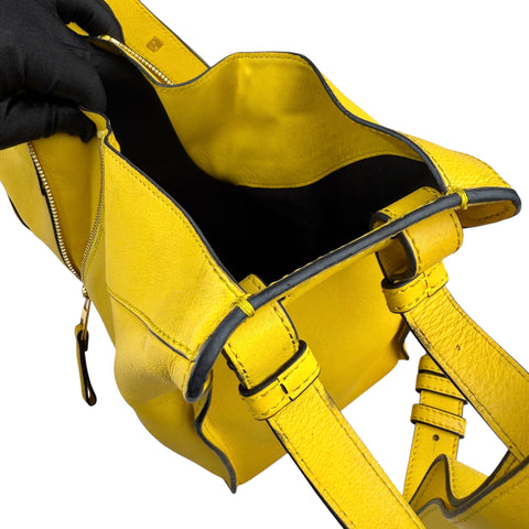 Loewe Hammock Shoulder Bag Handbag Yellow Leather Silvertone