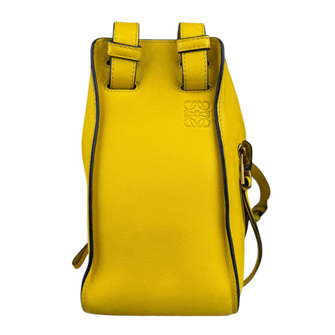 Loewe Hammock Shoulder Bag Handbag Yellow Leather Silvertone