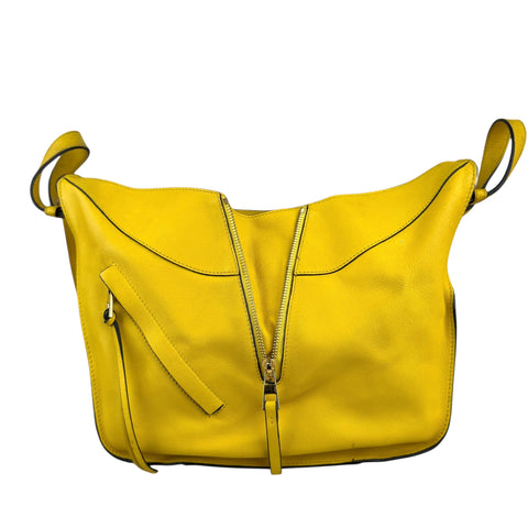 Loewe Hammock Shoulder Bag Handbag Yellow Leather Silvertone