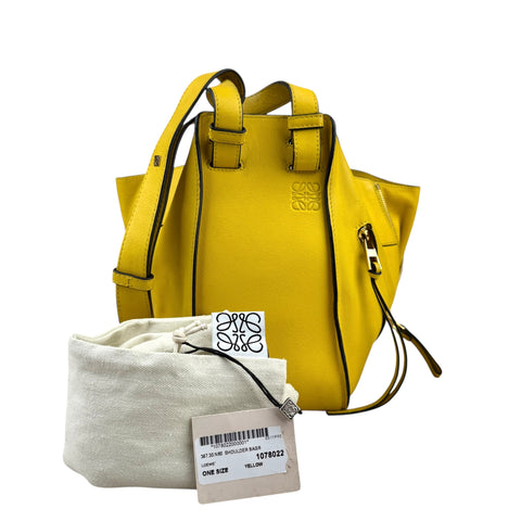 Loewe Hammock Shoulder Bag Handbag Yellow Leather Silvertone