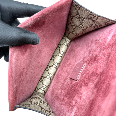 Gucci Dionysus Beige/Maroon GG Supreme Blooms Canvas and Suede Shoulder Bag